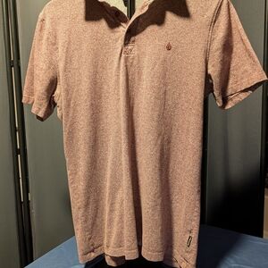 MED. Volcom Men's Maroon Burgundy Polo Shirt